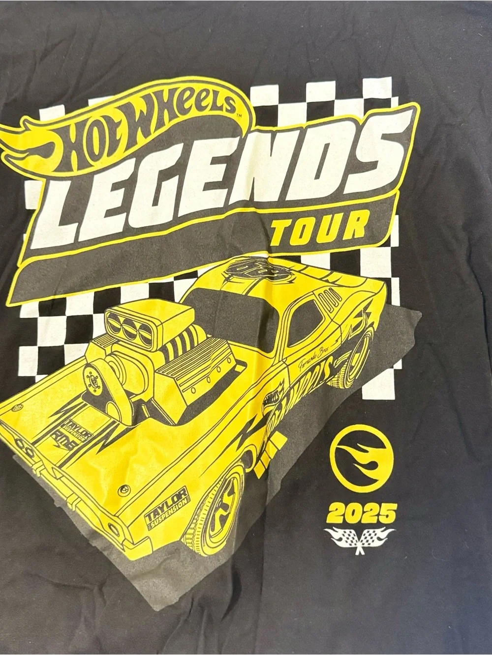 Hot Wheels Legends‎ Tour 2025 Black Short Sleeve Graphic Tee